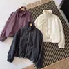 2026 Nueva Moda Coreana Chaqueta Elegante con Cuello Alto y Mangas Largas para Mujer, Otoño Color Sólido Holgada Adelgazante Versátil Superior, Transfronterizo