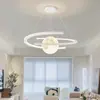 Luminária Pendente Criativa de Lua para Sala de Estar Nórdica Moderna Simples Elegante Corredor Sala de Jantar Quarto de Criança Quarto Zhongshan Luminárias