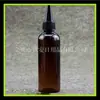 Botella squeeze de hombro redondo marrón 100ml instrumento para reponer agua tapa de punta color pasta de botella boca puntiaguda botella vacía botella vacía de esencia a prueba de luz