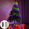 Luces de línea de cuero verde oscuro nuevas transfronterizas anillo luces luces de techo árbol de Navidad luces de decoración de árbol colgantes cadena LED parpadeante