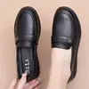 2026 Otoño Nuevo Estilo Zapatos Individuales para Madre Personas de Mediana Edad y Mayores Cómodos Suela Plana Antideslizante Suela Suave Personas Mayores Mujeres de Mediana Edad Zapatos de Cuero para Trabajar