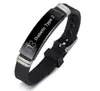 Pulseira de Silicone Pulseira Diabética Aço Inoxidável Logo Médico da Vida Pulseira de Silicone Preta para Warfarin