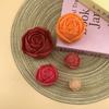Molde de Silicone 3D Estéreo Rosa Vela Perfumada Cola Ornamento Chocolate Assar Mousse Bolo