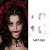 Adesivos Faciais de Maquiagem Matte para Halloween Transfronteiriços para Festas de Feriado e Performances Tatuagens Faciais Temporárias