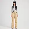Pantalones de Snowboard de Moda para Mujer Doble Cortavientos Impermeables Cálidos Tallas Grandes Resistentes al Desgaste Pantalones de Esquí para Hombre
