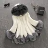Casaco de Pelo Feminino Novo Estilo Outono/Inverno 2026, Pelo de Visão de Comprimento Médio com Gola de Pelo de Raposa, Casaco Feminino de Pelo Sintético