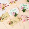 Inserto de tarjeta de flores con lazo inglés, adorno decorativo para tarta de cumpleaños de celebridades de Internet, accesorios para insertar tarjetas de flores de diosas.