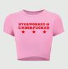 Estilo Europeu e Americano Feminino 2024 Novo INS Distinto Rua Estampado com Letras Curto Ombro a Ombro Manga Curta Camiseta Top