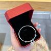 Pulsera de Campana de Plata de la Marca Fu para Mujer Pulsera Sencilla de Estilo Joven Nicho Plateada Joyería de Mano Pulsera Sólida de Empujar y Jalar