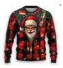 Europa e Estados Unidos transfronteiriços suéter masculino de Natal com impressão 3D gola redonda suéter masculino casual fornecedores de Natal