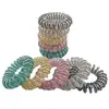 Elástico de Cabelo de Fio de Telefone Corda de Cabeça com Pérolas para Mulheres Corda de Cabelo Grossa Transparente Celebriade Cibernética Contas Celebradas Corda de Cabeça Elástico de Borracha Mori Bobina Elétrica