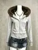Sudadera con capucha para mujer, forrada de forro polar, con cuello grande de pelo, forro grueso de felpa, cárdigan corto con cremallera, Otoño/Invierno 2026
