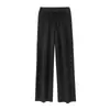 Pantalones de Punto Anchos 100% Lana Pura para Mujer Otoño e Invierno Nuevos de Cintura Alta Pantalones de Lana con Caída Rectos Casuales con Efecto Adelgazante