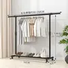 Secador de ropa de pie para interiores para uso doméstico, apto para dormitorios, plegable, de una sola barra, simple, retráctil y móvil, para colgar ropa, sombreros y otros artículos