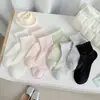 Meias Curtas com Borda de Renda de Seda para Mulheres, Malha Respirável Antibacteriana para Primavera e Verão, Design Sem Costura, Adequadas para Sapatos Mary Jane, Meias Femininas Estilo Ins
