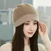 Nuevo gorro de punto de cachemira grueso y cálido, con diseño de canalé trenzado para proteger las orejas, estilo otoño e invierno, con bloques de color