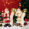 Decoraciones navideñas: Adorno de resina de Papá Noel rojo y dorado en chimenea para regalar, diseño exquisito para árbol de Navidad y exhibición de mesa