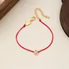 Nuevo Brazalete Exquisito de Calabaza con Diamantes Completos Estilo Retro Chino para Mujer, Cordón Rojo de Doble Capa, Tendencia Nacional, Estilo Lujo Ligero, Brazalete de Instagram