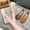 Zapatos de Leche para Mujer de Suela Plana al por Mayor Nuevo Estilo Coreano Combinan con Todo Zapatos para Mujeres Embarazadas Antideslizantes Suela Suave de una Sola Capa Zapatos para las Cuatro Estaciones Zapatos Tipo Lenteja de Moda