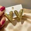 Nuevos pendientes de moda transfronterizos europeos y americanos, joyería geométrica irregular chapada en oro de acero inoxidable para mujer