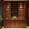 Fábrica de Comercio Exterior Personalizado Sala de Estar Nuevo Estilo Chino Madera Maciza Gabinete de Vino Lujo Americano Empotrado Bodega de Troncos Estilo Europeo Estante para Vino