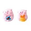 Acessórios de Resina de Porquinho Rosa Fofo e Ganancioso, Boneca de Lanche Casa de Bonecas Animal DIY Saco Surpresa Enfeites de Mesa para Carro
