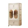 Guarda-roupa dobrável, armário de armazenamento sem instalação para brinquedos e roupas de bebê, guarda-roupa simples com rodas