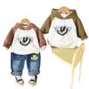 Sudadera y Pantalones con Logo de Cara Sonriente para Niños, Conjunto de Tres Piezas, Nuevo 2025, Venta al por Mayor Directa de Fábrica