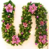 Nuevo Rattan Navideño 2.7m Rattan Navideño Encriptado Adorno Colgante para Puerta Decoración Navideña