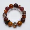[Color Marrón Rojizo] Pulsera de Flor de Pegamento de Cristal Natural para Mujer La Más Fácil de Combinar Cristal Blanco Cristal Regalo Cristal al por Mayor