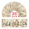 Tarjetas Vintage de Papel Viejo con Temática de Gatos, Set de 36 Tarjetas con Ilustraciones de Gatos, Accesorios para Decoración de Diarios, Suministro Directo del Fabricante