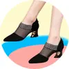 Nuevas sandalias de tacón alto para mujer sandalias de encaje de malla 35-414243 zapatos de mujer talla grande con pedrería