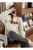 Sudadera sin capucha con estampado de letras para mujer, estilo nuevo de principios de otoño 2026, holgada, talla grande, diseño coreano, top de nicho