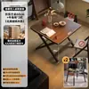 Mesa de comedor plegable de madera maciza, rectangular, para apartamentos pequeños, mesa y sillas de comedor para uso doméstico, modelo nuevo 2025, adecuada para viviendas de alquiler