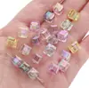 Cuentas cuadradas de acrílico de color mágico imitación cristal de 8 mm accesorios hechos a mano para DIY cuentas sueltas cadena para teléfono móvil con cuentas a mano bolsa de materiales
