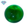 Gema Huagang redonda de base plana, vidrio verde liso, piedra desnuda, arco de color artificial, gema de manicura.