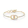 Collar de la Suerte con Cuentas de Doble Anillo de Cristal Swarovski, Pulsera Entrelazada de Cristal Swarovski, Pendientes, Anillo para Mujer