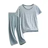Conjunto de Pijama a Rayas de Modal Tanghui para Niños 2025 Verano Delgado Transpirable Casual Unisex para Niños Mayores