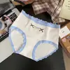 5172 Retro Color Caramelo Bloques de Color Delgado Dulce Algodón Puro Ropa Interior Mujer Amigable con la Piel Joven Bragas Ajustadas a la Cadera Cintura Media Nuevo Estilo