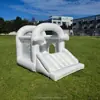 Castillo inflable blanco de nubes, castillo inflable con tema de boda y tobogán, cama elástica inflable comercial para fiestas