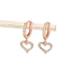 Aretes de Corazón Calado de Lujo Ligero Estilo Ins de Ensueño con Circonitas, Super Brillantes, de Aliento de Bebé, Dulces de Hada, Accesorios Diarios
