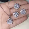 Versa Live Joyería 2021 Nuevos Pendientes de Girasol para Mujer Chapados en Platino PT950 Incrustados con Diamantes de Alto Carbono