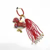 Joia de Brocado Song Tecida à Mão, Chaveiro de Cavalo Pequeno, Borla, Pingente de Sorte, Cordão para Chave de Carro, Portátil para Homens e Mulheres