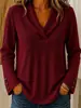 Amazon Ropa de mujer transfronteriza europea y americana otoño e invierno moda casual manga larga cuello en V pana color liso ajuste ceñido camiseta