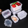 Caixa de Armazenamento Selada Transparente para Frutas e Vegetais de Grau Alimentício com Dreno e Camada Dupla - Conjunto de Três Peças