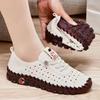 Um grande número de spot] comércio exterior transfronteiriço sapatos femininos de grande porte 2024 verão novos ocos respiráveis fundo macio casual sapatos brancos