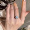Anillo de Flor de Zircón Azul Estilo Frío de Lujo Ligero Verano Nuevo Exquisito Sensación de Alta Gama Fresco Combinable Anillo de Dedo para Mujer
