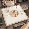 Mantel de Mesa de Cuero Chino Impermeable y a Prueba de Aceite Mantel Resistente al Desgaste Anti-Escaldaduras Mesa de los Ocho Inmortales Mantel Cuadrado Alfombrilla para Mesa Sin Lavado