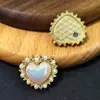 Moda incrustaciones micro perla diamantes de imitación corazón de melocotón disco hebilla de diamante diy hecho a mano ropa accesorios de aleación fabricantes lote directo