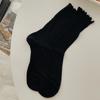 Calcetines Finos para Mujer, Calcetines de Algodón a Media Pantorrilla con Bordes Fruncidos, Calcetines Postparto, Calcetines de Verano Absorbentes de Sudor Antideslizantes que No se Caen, Venta al por Mayor